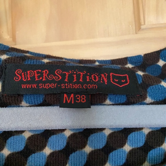 Superstition jersey midi-dress in blue and brown (size M) - Picture 6 of 11